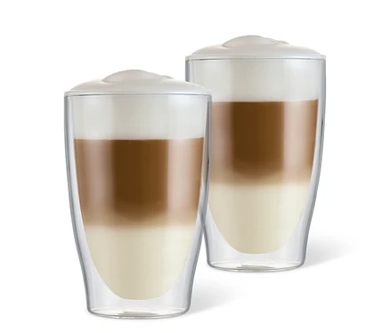 Két duplafalú latte macchiato pohár.