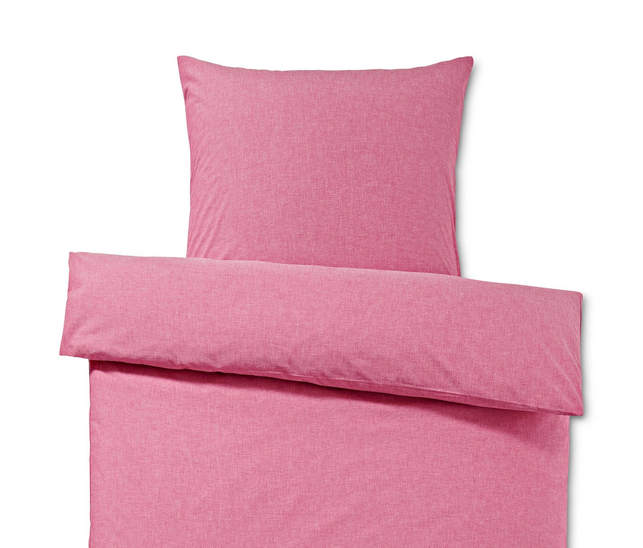 Rózsaszín, normál, kétszemélyes és nagy méretű, kétoldalas renforcé ágynemű.