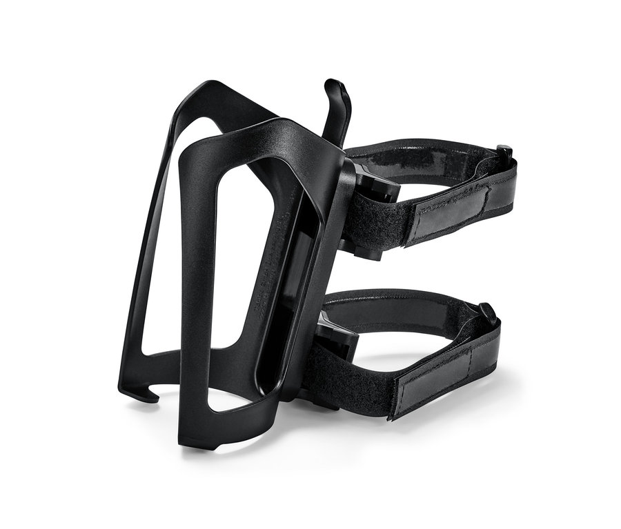 Fekete kulacstartó kerékpárra.