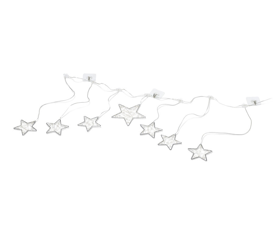 Egy LED-es fényfüggöny látható csillag formában.