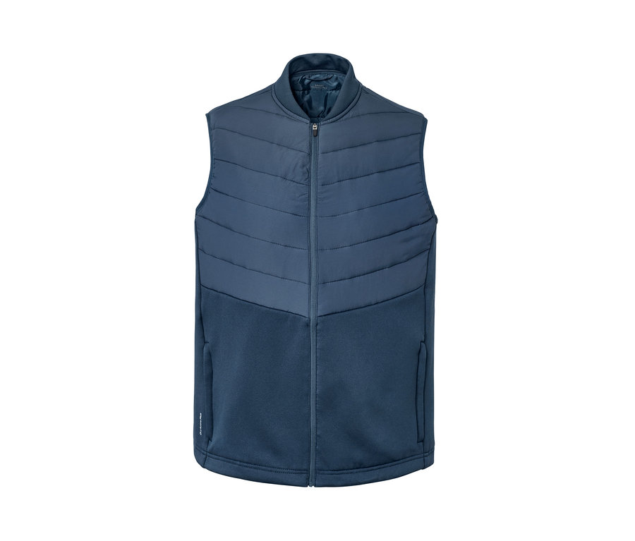 Sötétkék férfi hibrid termomellény.