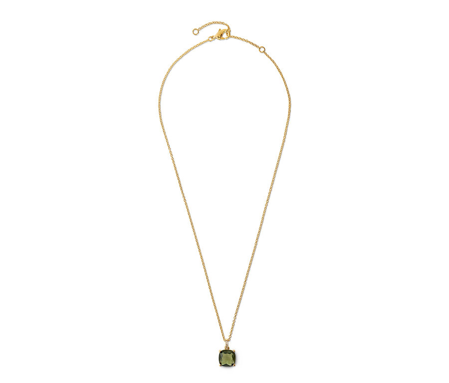 Arany Forest nyaklánc zöld üvegkristállyal.