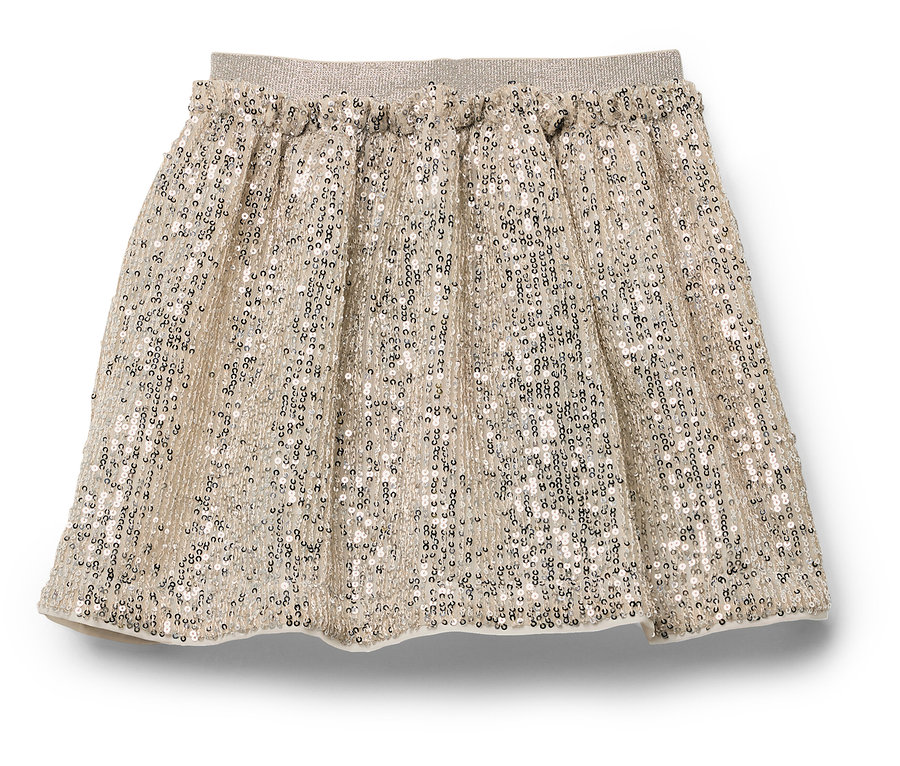 Arany, csillogó szoknya rugalmas derékpánttal.