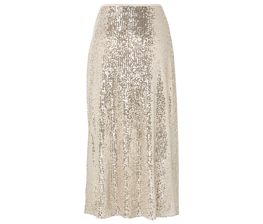 Egy arany flitteres szoknya béléssel.