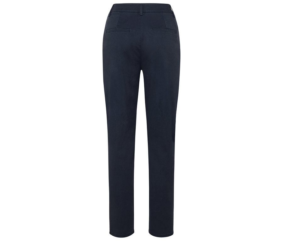 Hátulnézet egy sötétkék nadrágról.