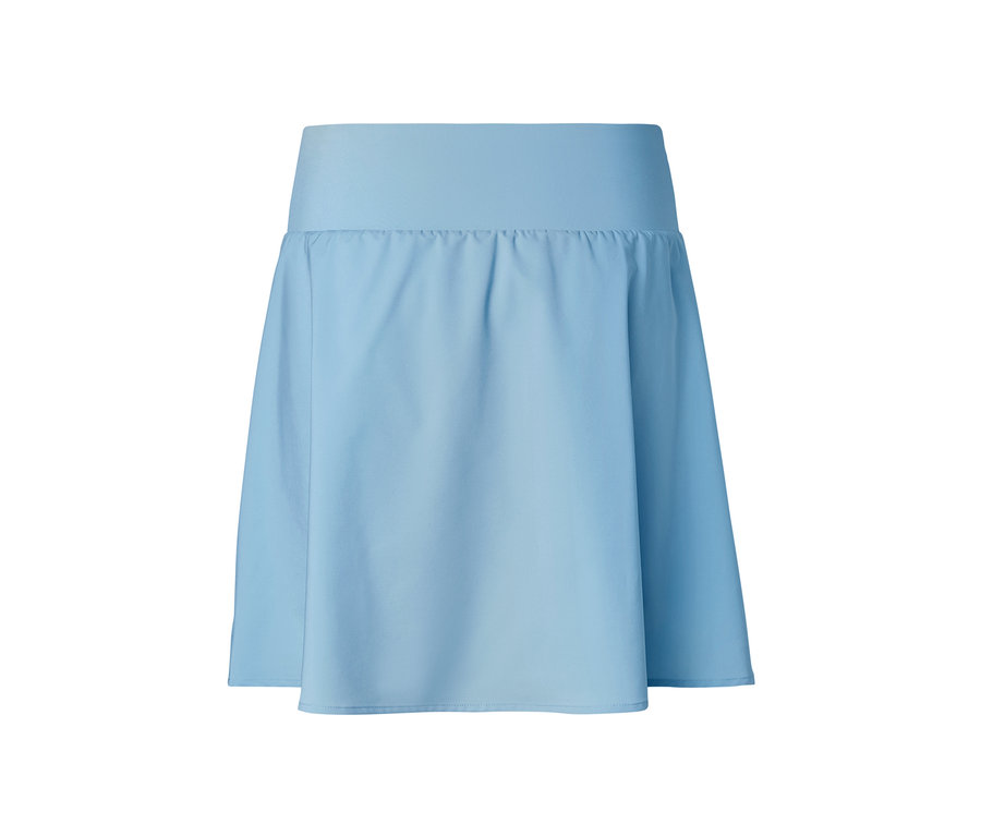 Világoskék sportszoknya.