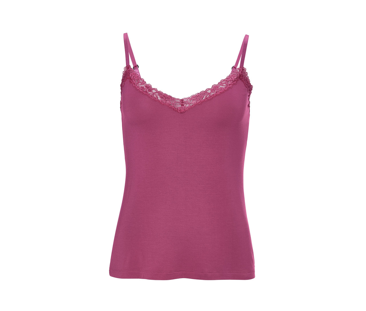 Csipkés, mályva színű női trikó.