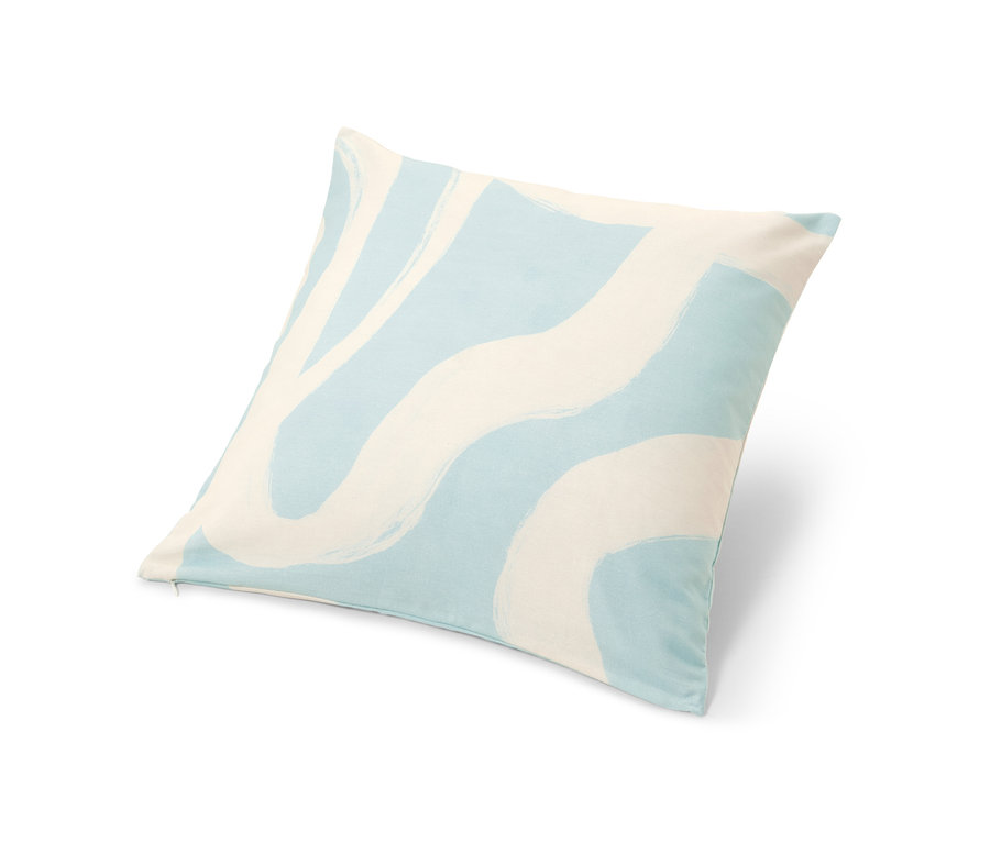 Párna kék-fehér hullámmintával.