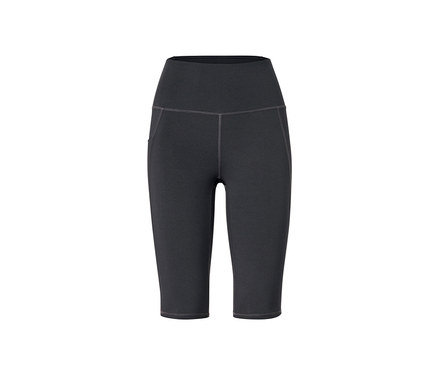 Női sport rövidnadrág, magas derekú, fekete