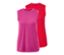 Két sporttop egymáson, egy pink és egy piros.