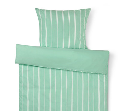 Kétoldalas mikroszálas ágynemű, csíkos, zsálya, egyszemélyes