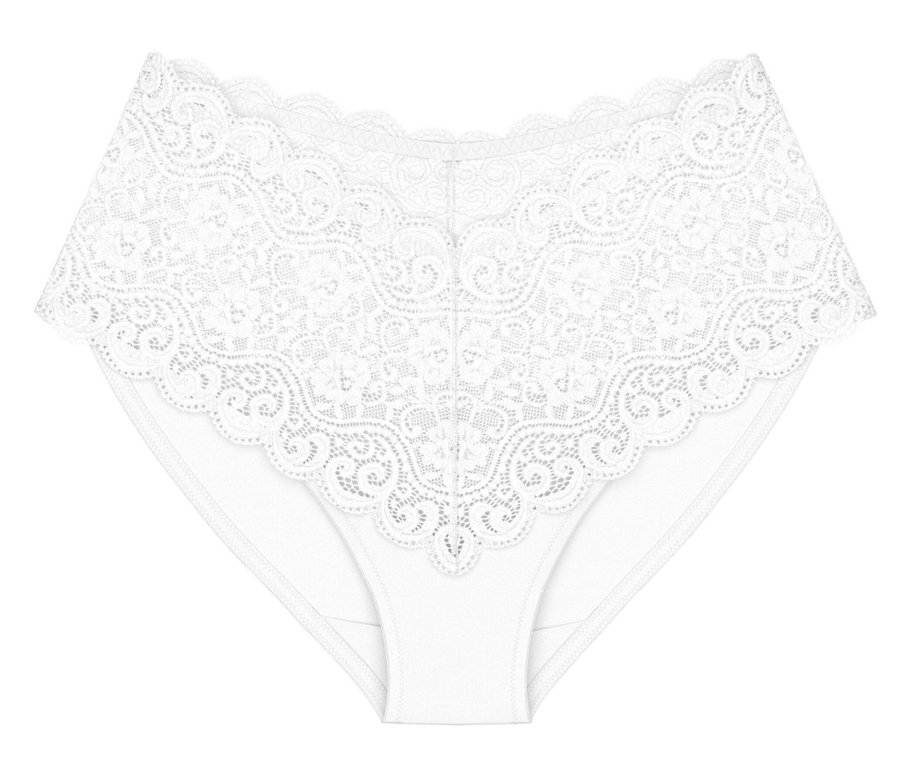 Fehér Triumph Amourette Maxi alsó széles, virágmintás csipkével.