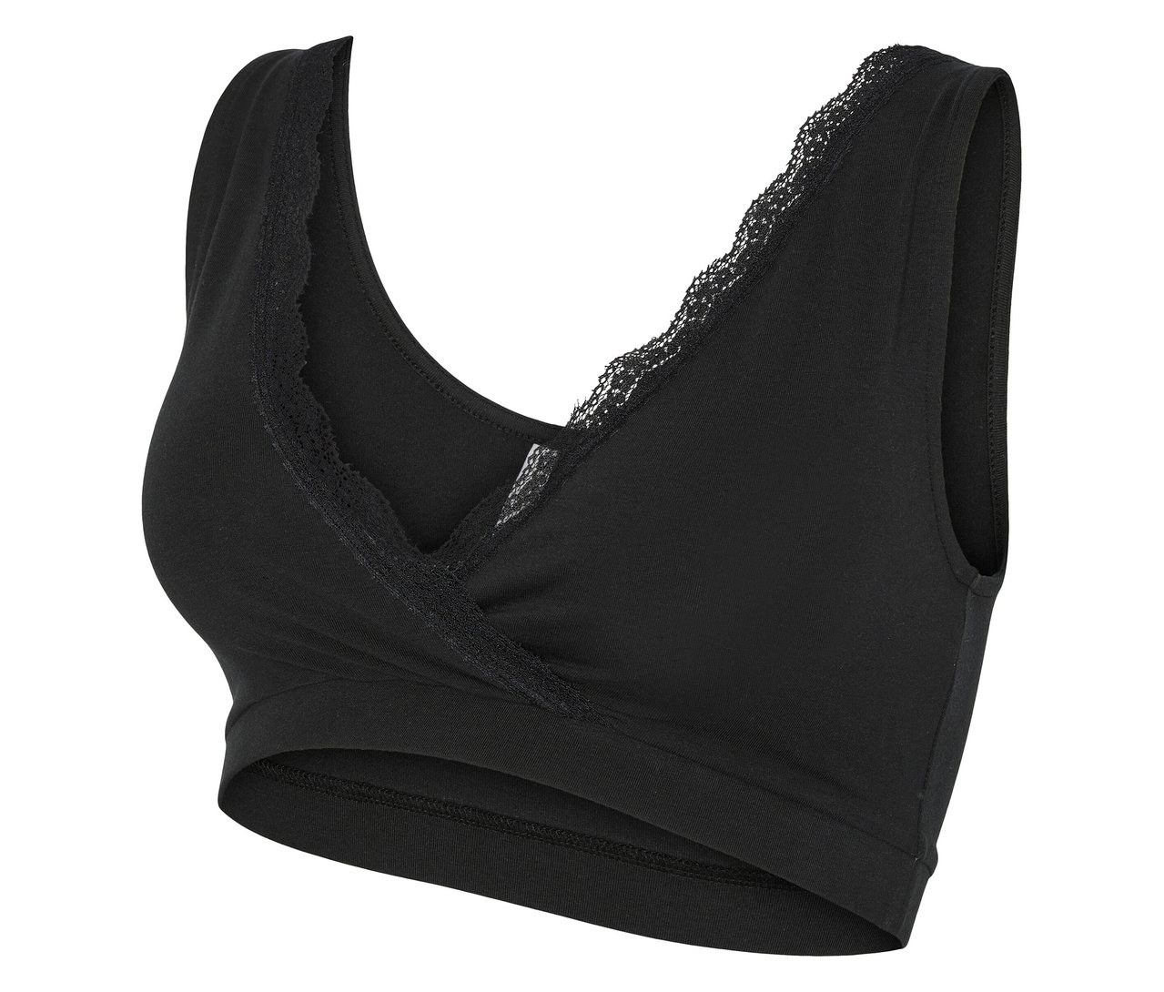 Fekete, csipkés MAMALICIOUSMLHELENA CROSSY LACE BRA 2F 2-P NOOS melltartó.