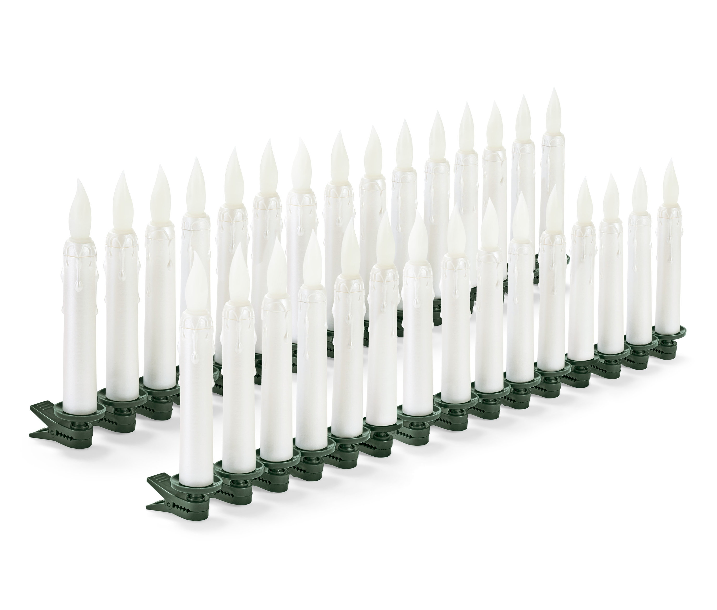30 db fehér LED-es karácsonyfagyertya, csíptetős.