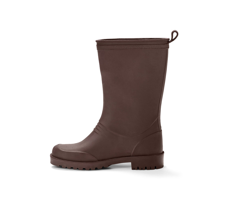 Barna, újrahasznosítható gumicsizma.