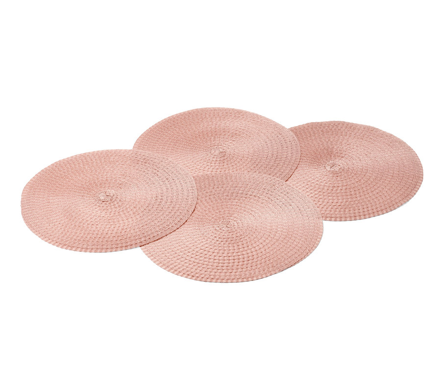 Négy darab kerek tányéralátét.