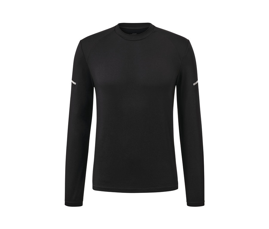 Fekete, hosszú ujjú funkcionális felső.