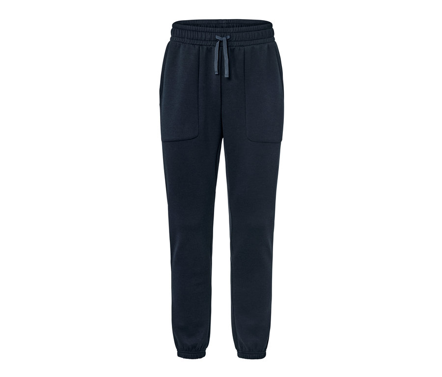 Egy sötétkék férfi szabadidőnadrág.