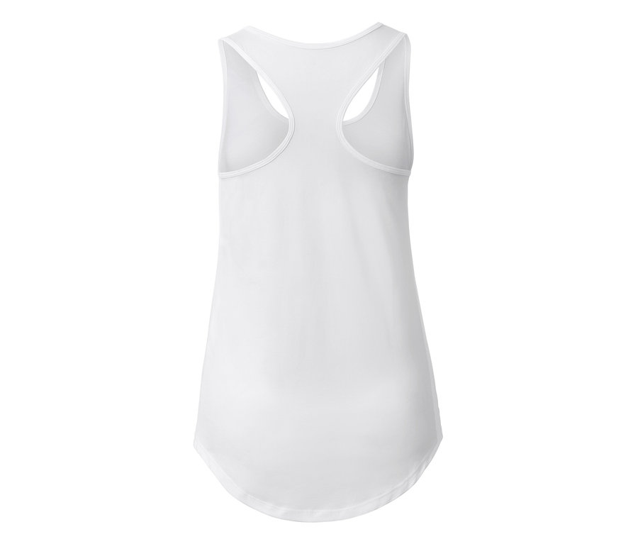 Fehér színű, racerback fazonú funkcionális top.