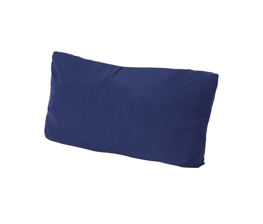 Összehajtott, kék színű »packable« funkcionális mellény.