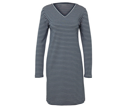 Női hálóing, csíkos, sötétkék