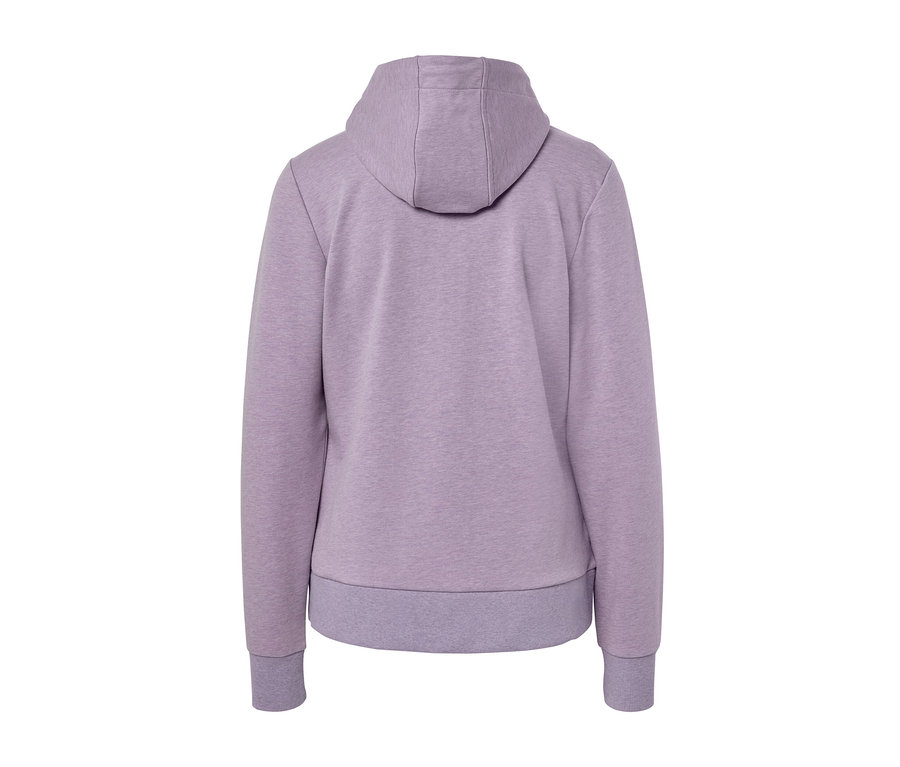 Lila szabadidőfelső hátulnézete.