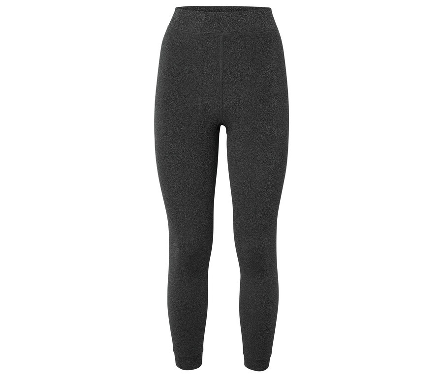 Sötétszürke leggings fehér háttérrel.