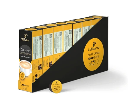 Egy csomag Cafissimo Caffè Crema mild kávékapszula.