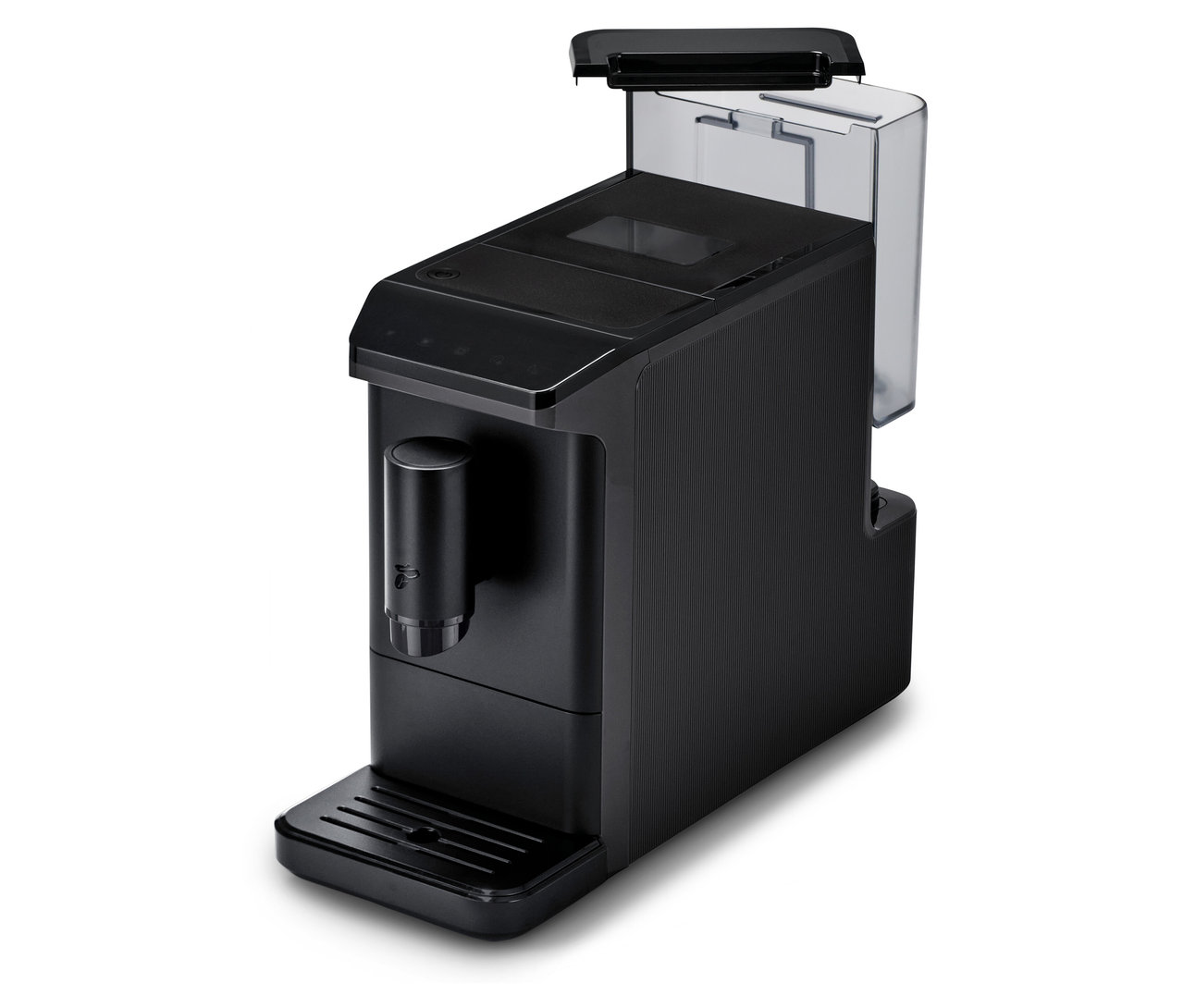 A fekete »Esperto mini« kávéfőzőgép közelről.