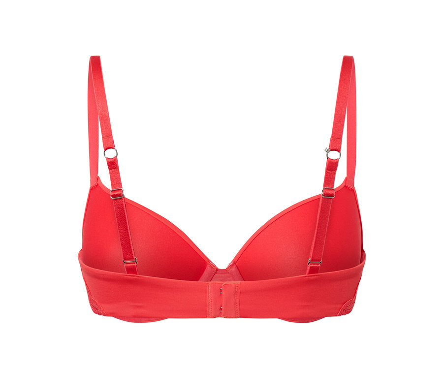 A korall női kosaras melltartó hátulnézete.