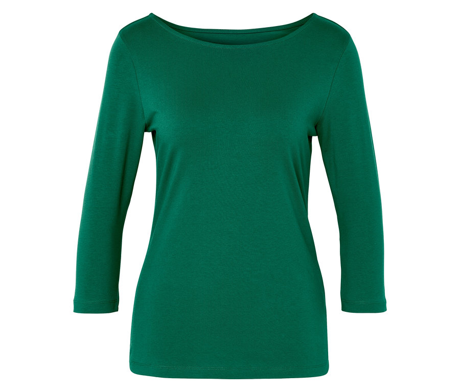 Zöld, 3/4-es ujjú felső.