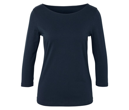 Női csónaknyakú felső, sötétkék