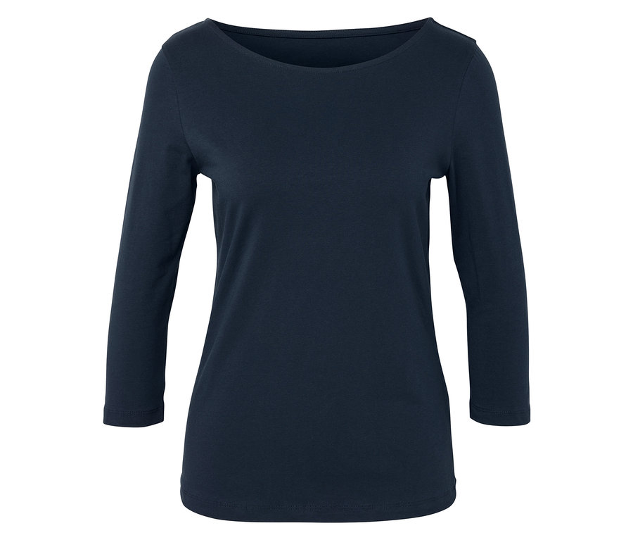 Női csónaknyakú felső, sötétkék