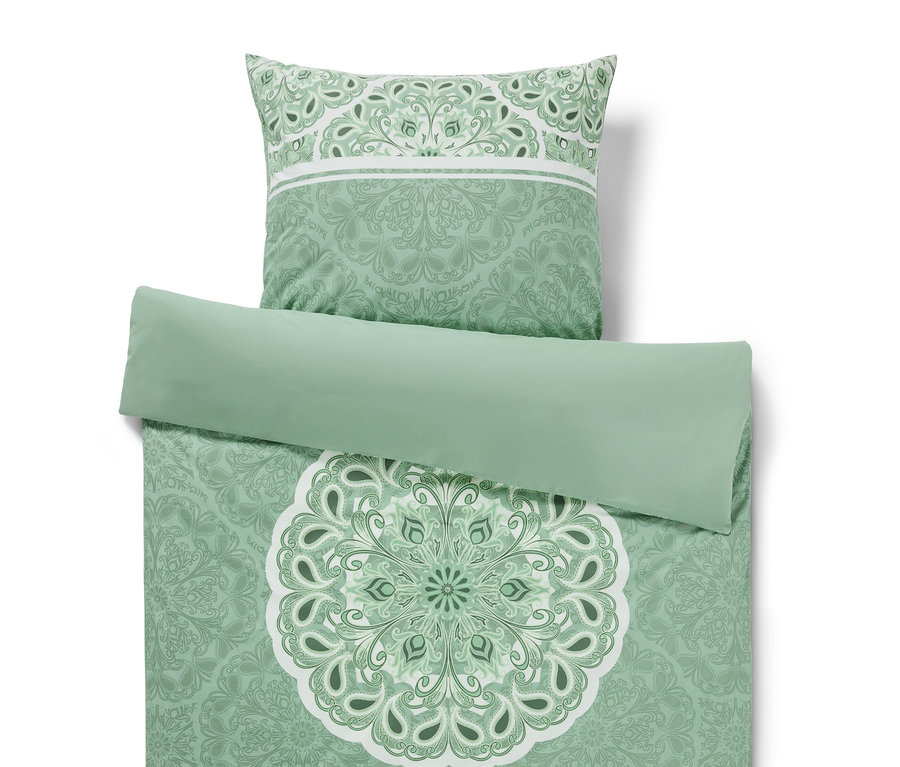 Zöld, mandalamintás, renforcé ágynemű dupla, normál és extra méretben.