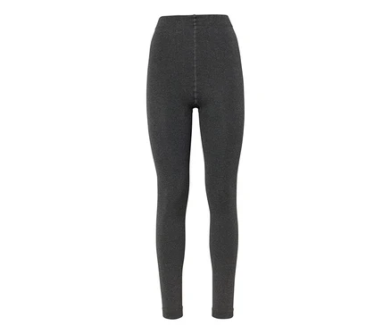 Sötétszürke, melírozott, magas derekú, hosszú leggings.