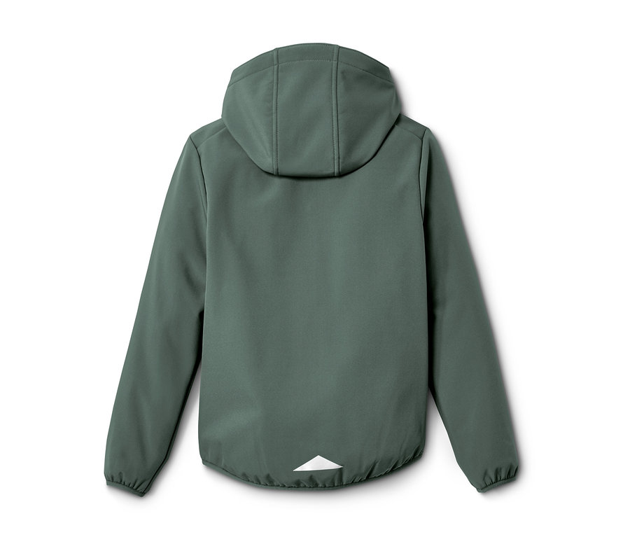 Egy khaki fiú hibrid dzseki hátulnézete.