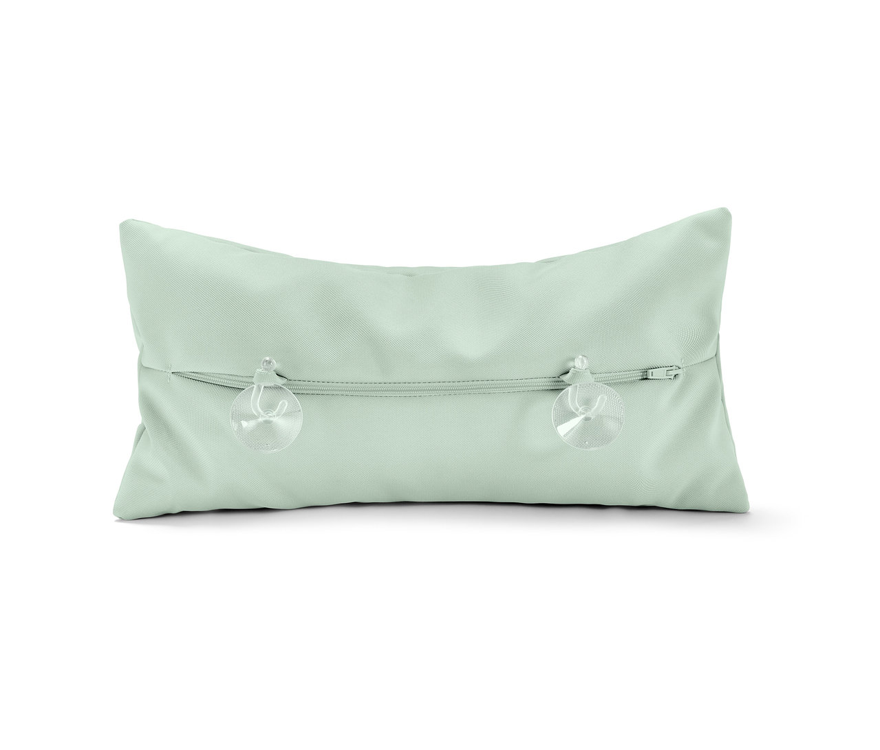 Egy világoszöld fürdőkádpárna tapadókorongokkal.