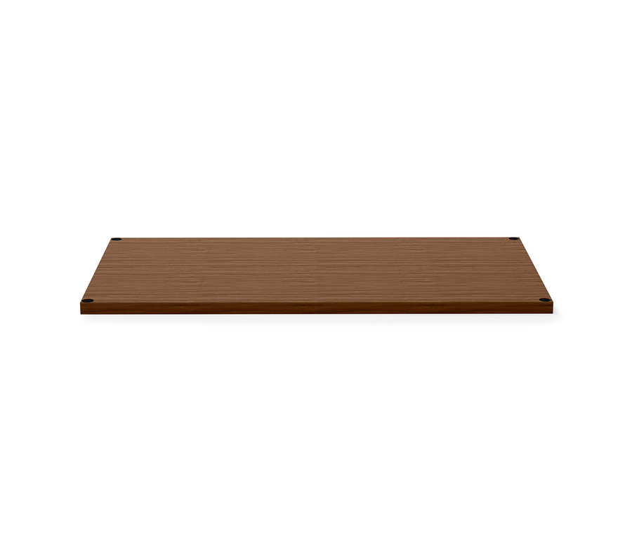 Egy 77 cm széles, dió színű, fa felső panel fém bútorcsaládhoz.