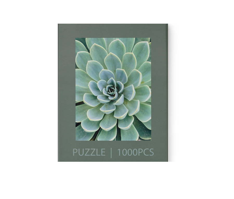 A »Puzzle, pozsgás növény, 1000 darabos« csomagolása.