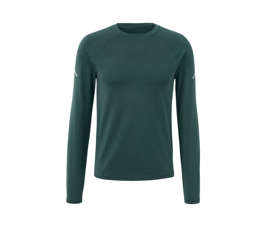 Zöld, hosszú ujjú funkcionális felső.