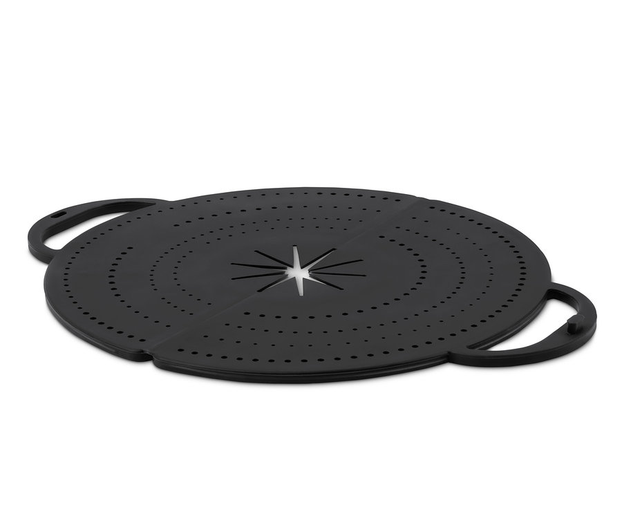 Fekete 4 az 1-ben konyhai mindenes lyukakkal és fogantyúkkal.