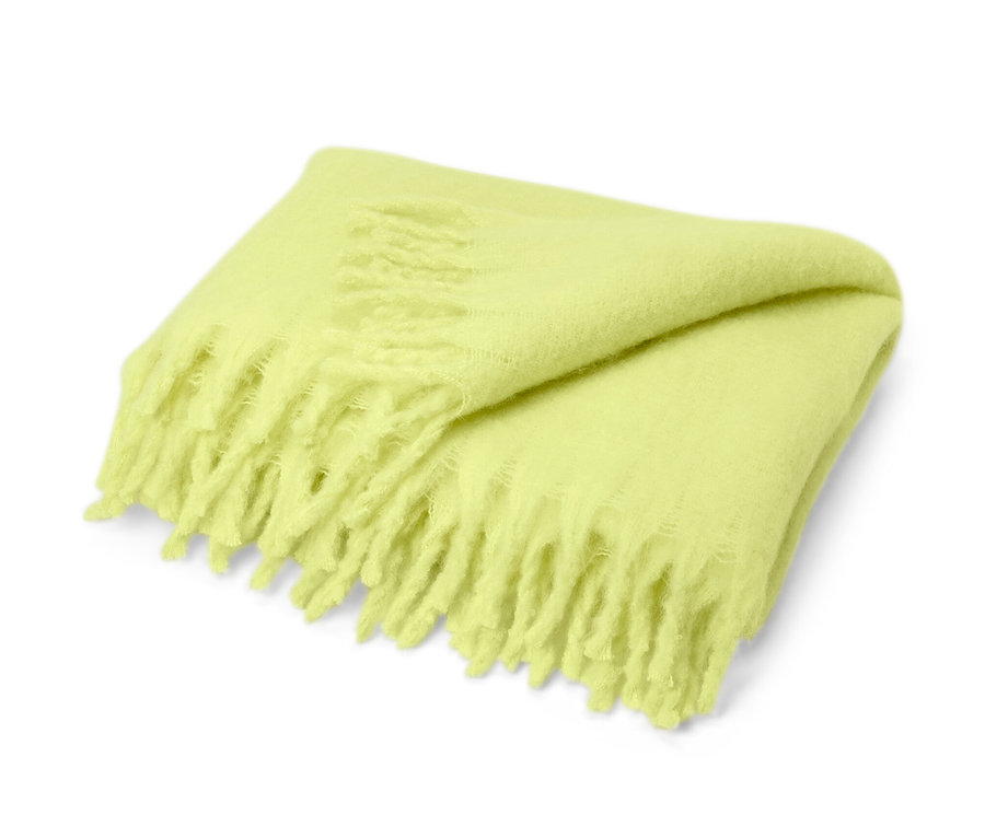 Lime színű takaró, 130 x 150 cm-es méretben, összehajtva fehér háttéren.