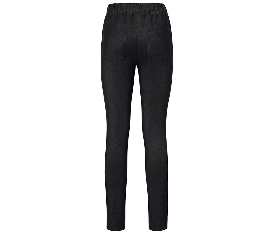 Fekete leggings gumis derékpánttal, hátulnézet.