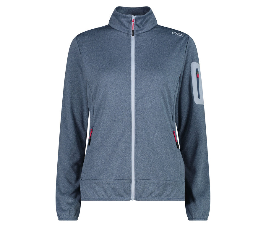 Szürke CMP polár pulóver elöl végig cipzárral és piros díszítéssel a zsebeken.