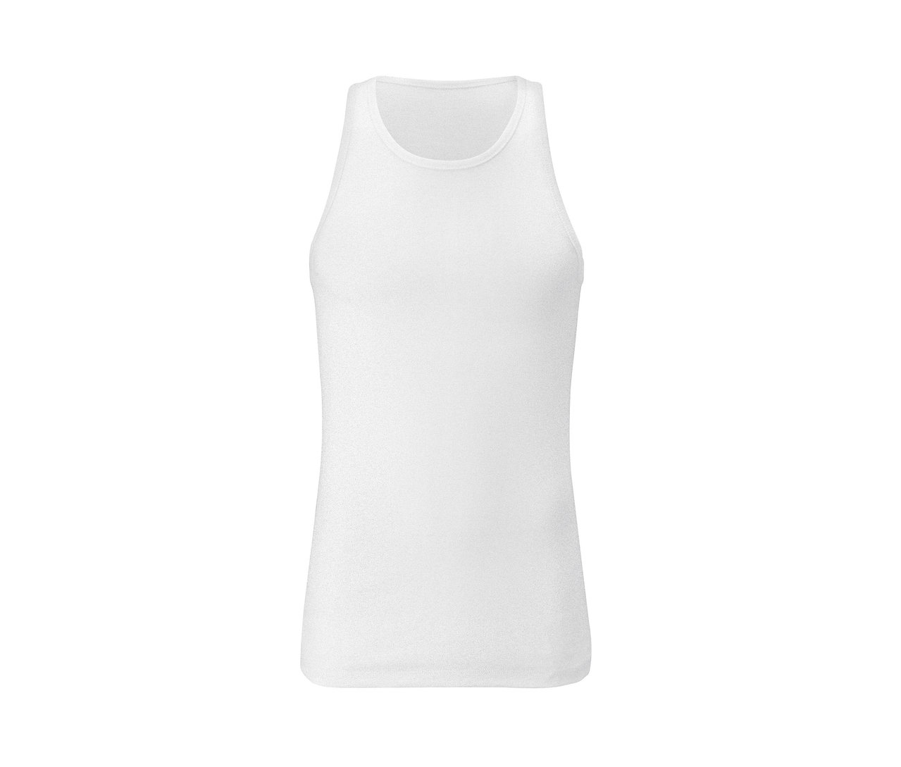 Egy fehér, finoman bordázott atléta részletfotója (2 db-os szett).