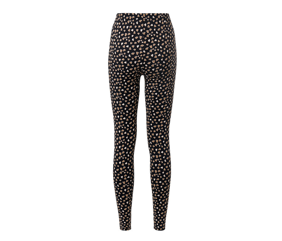 Fekete, szivecskés, mintás leggings.