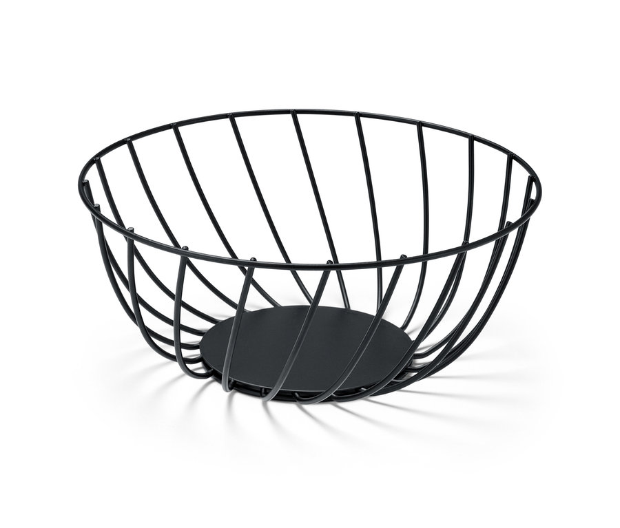 Egy fekete drótkosár.