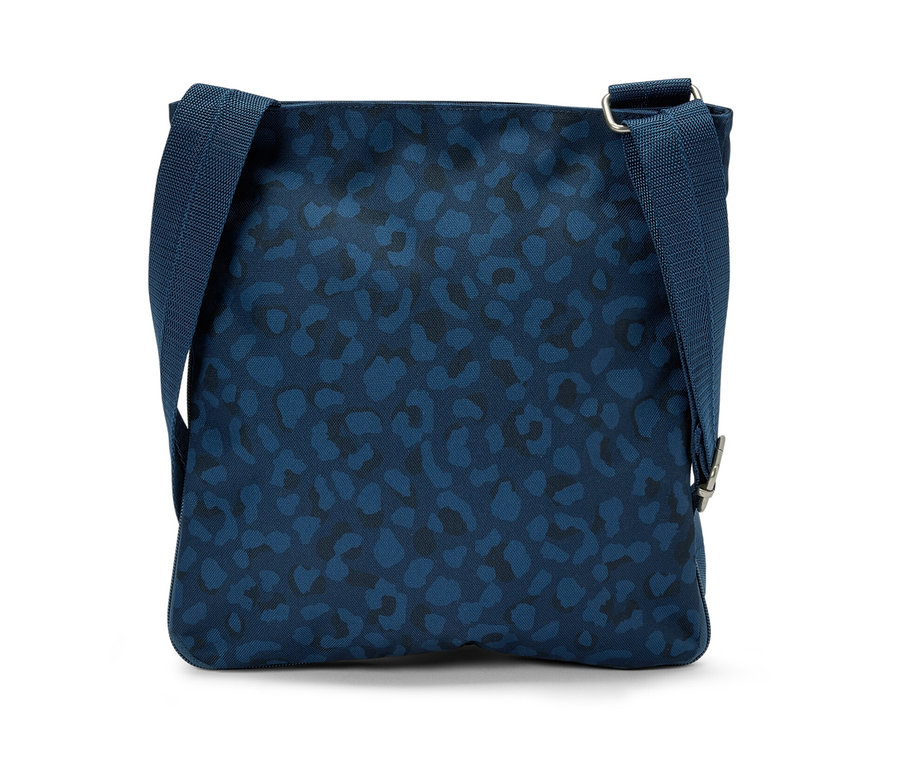 Kék biztonsági oldaltáska sötétkék állatmintával.