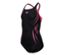 Fekete arena Performance Poseidonia Swim Pro Back fürdőruha gyerekeknek, rózsaszín részletekkel.