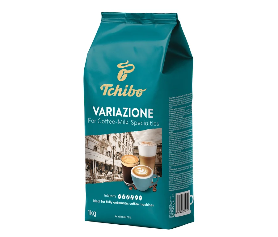 Egy 1 kg-os Variazione 1 kg szemes, pörkölt kávé csomag.
